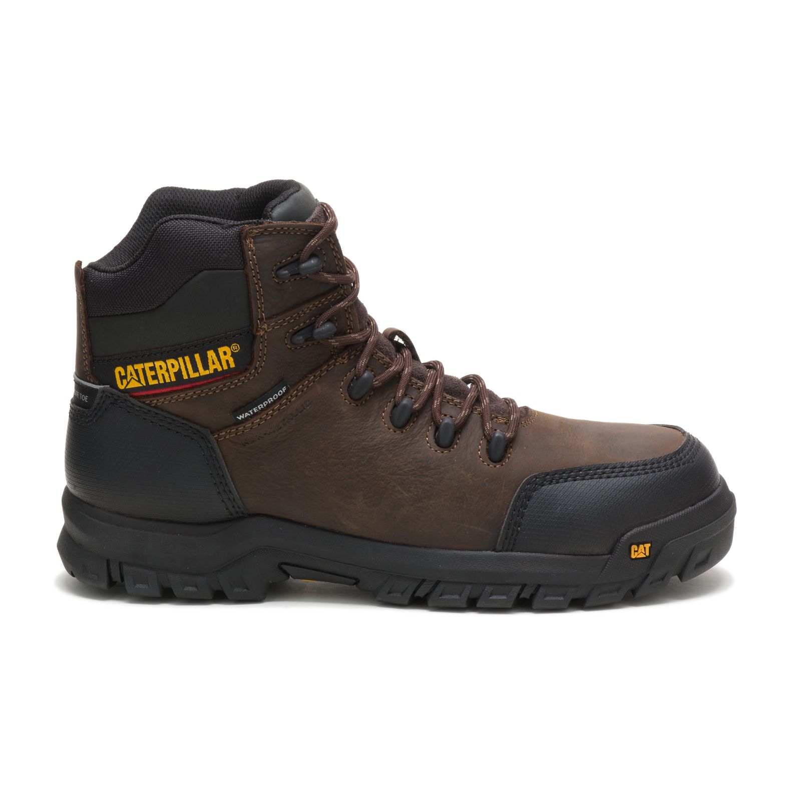 Caterpillar Resorption Waterproof Composite Toe Philippines - Mens Work Boots - Brown 34675OVMZ